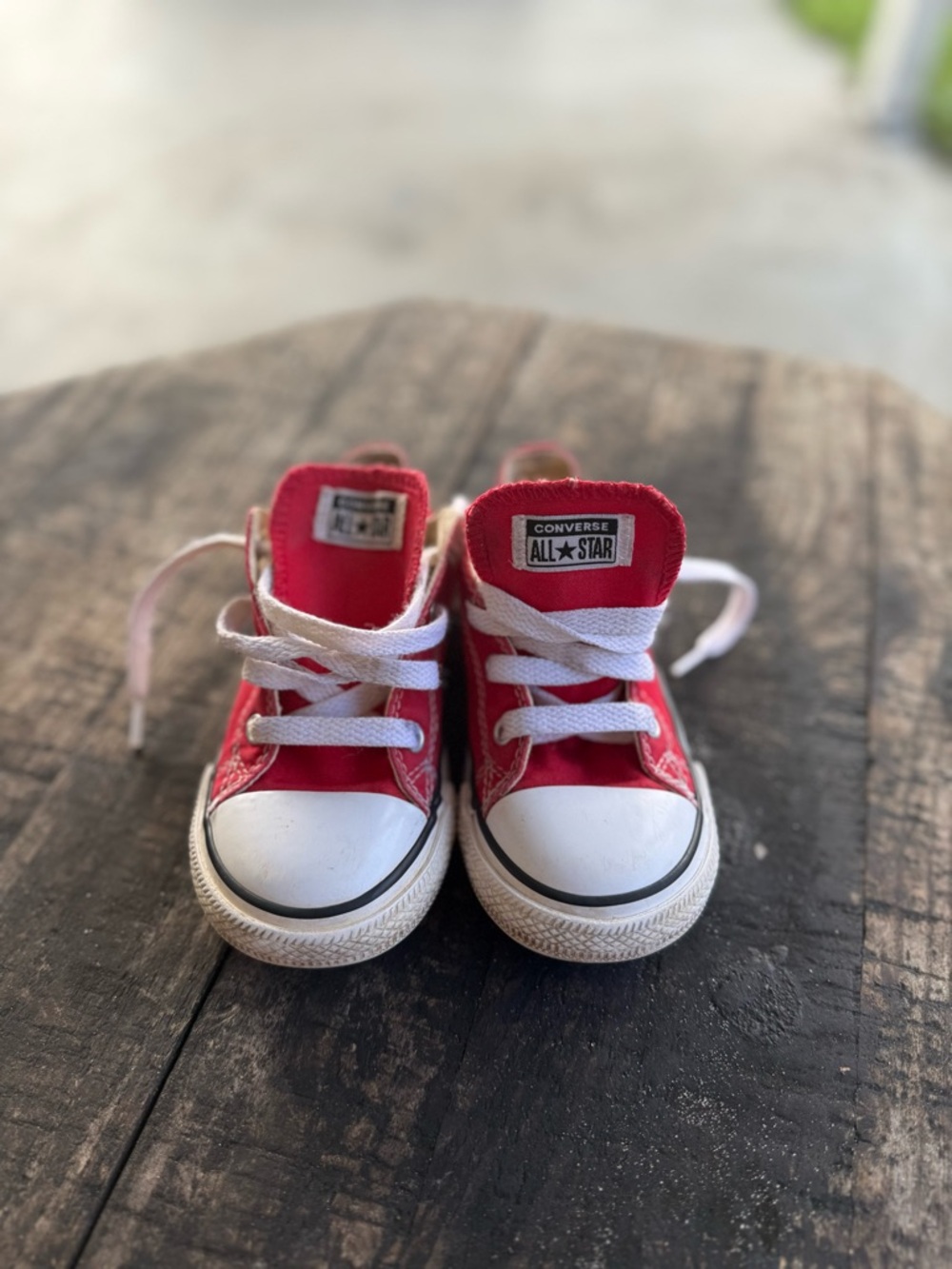 Converse Kids Red Canvas Low-Top Sneakers